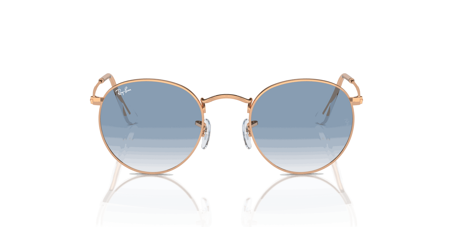 [Clear & Blue Lenses, Polished Rose Gold Frame]