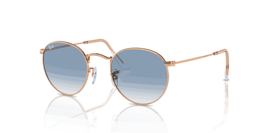 [Clear & Blue Lenses, Polished Rose Gold Frame]