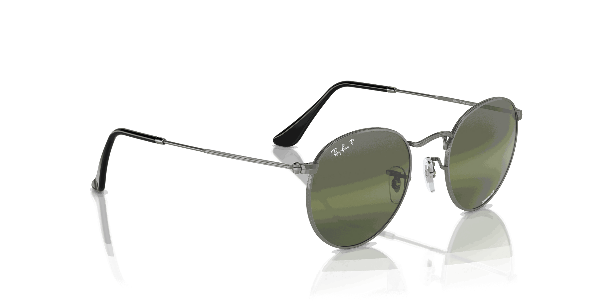 [Silver/Green Lenses, Polished Gunmetal Frame]