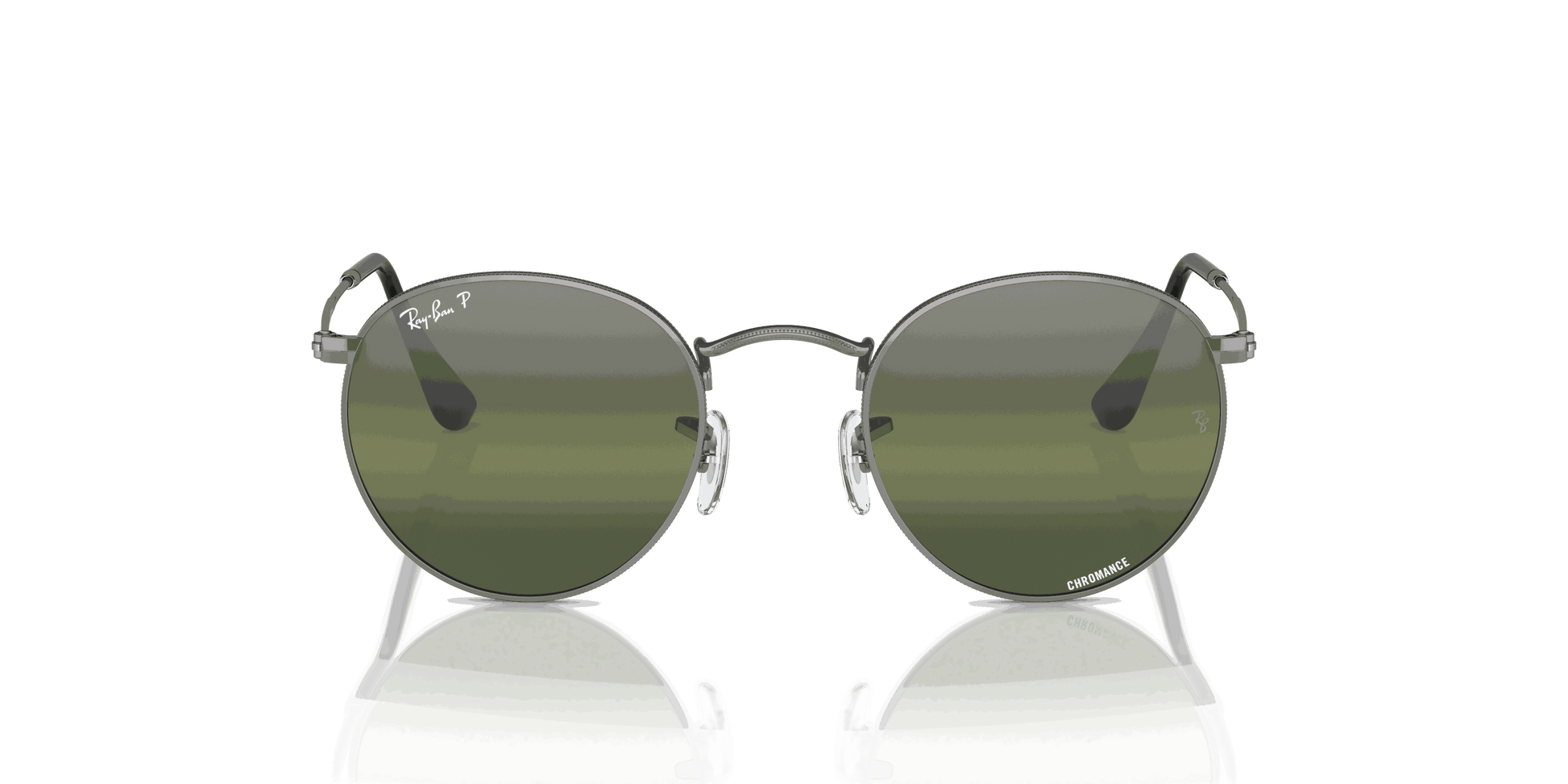 [Silver/Green Lenses, Polished Gunmetal Frame]