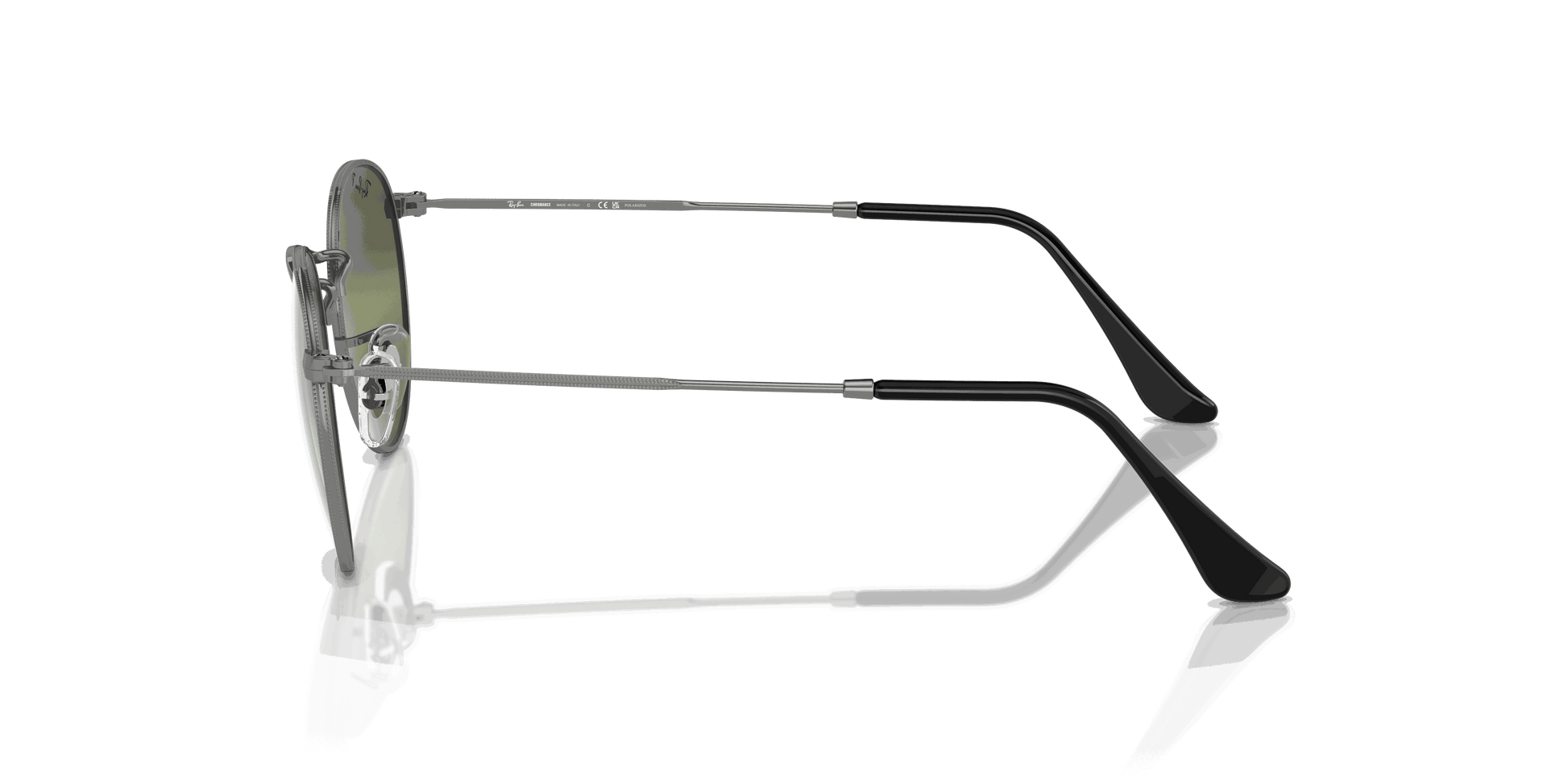 [Silver/Green Lenses, Polished Gunmetal Frame]