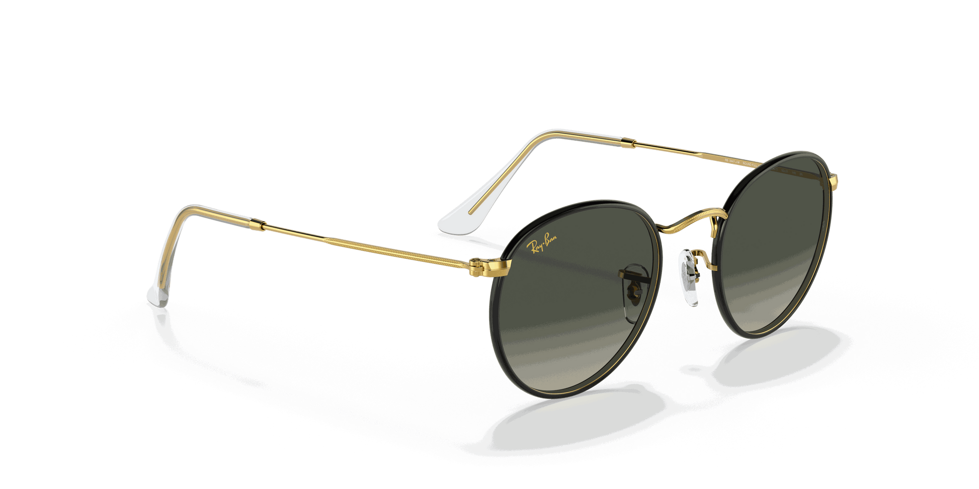 [Grey Gradient Lenses, Polished Black On Gold Frame]