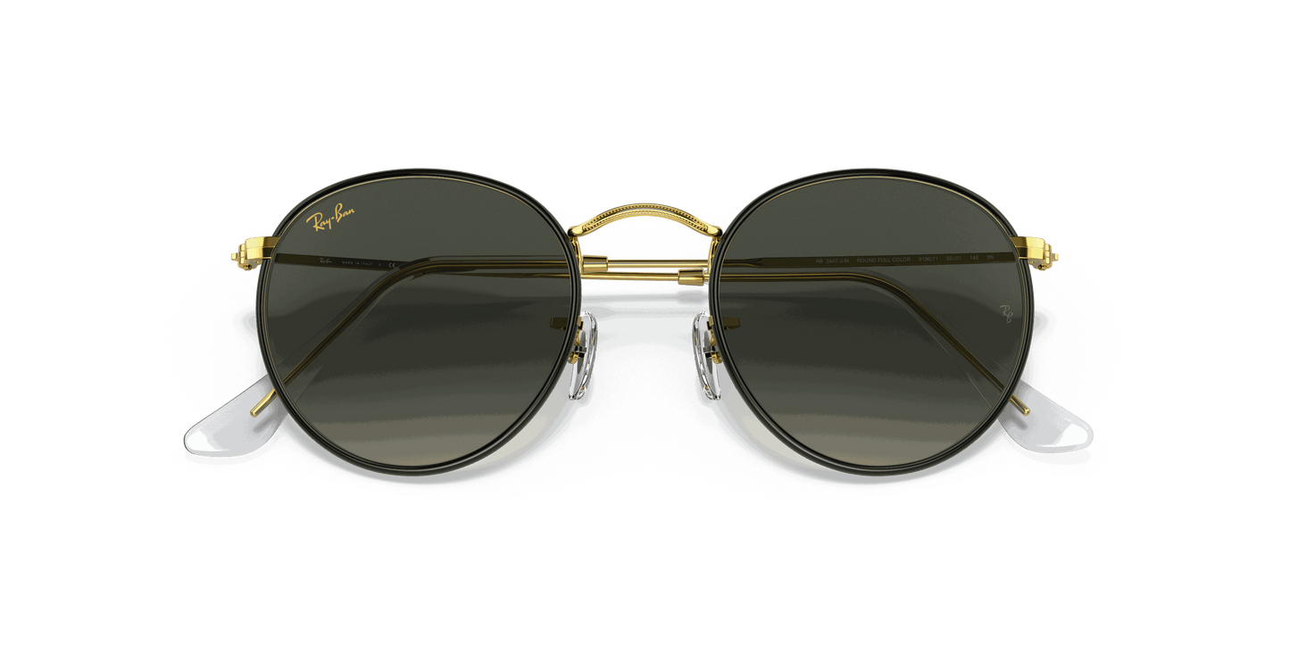 [Grey Gradient Lenses, Polished Black On Gold Frame]