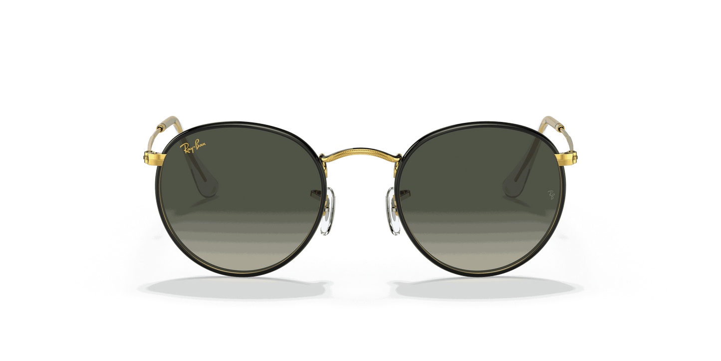 [Grey Gradient Lenses, Polished Black On Gold Frame]