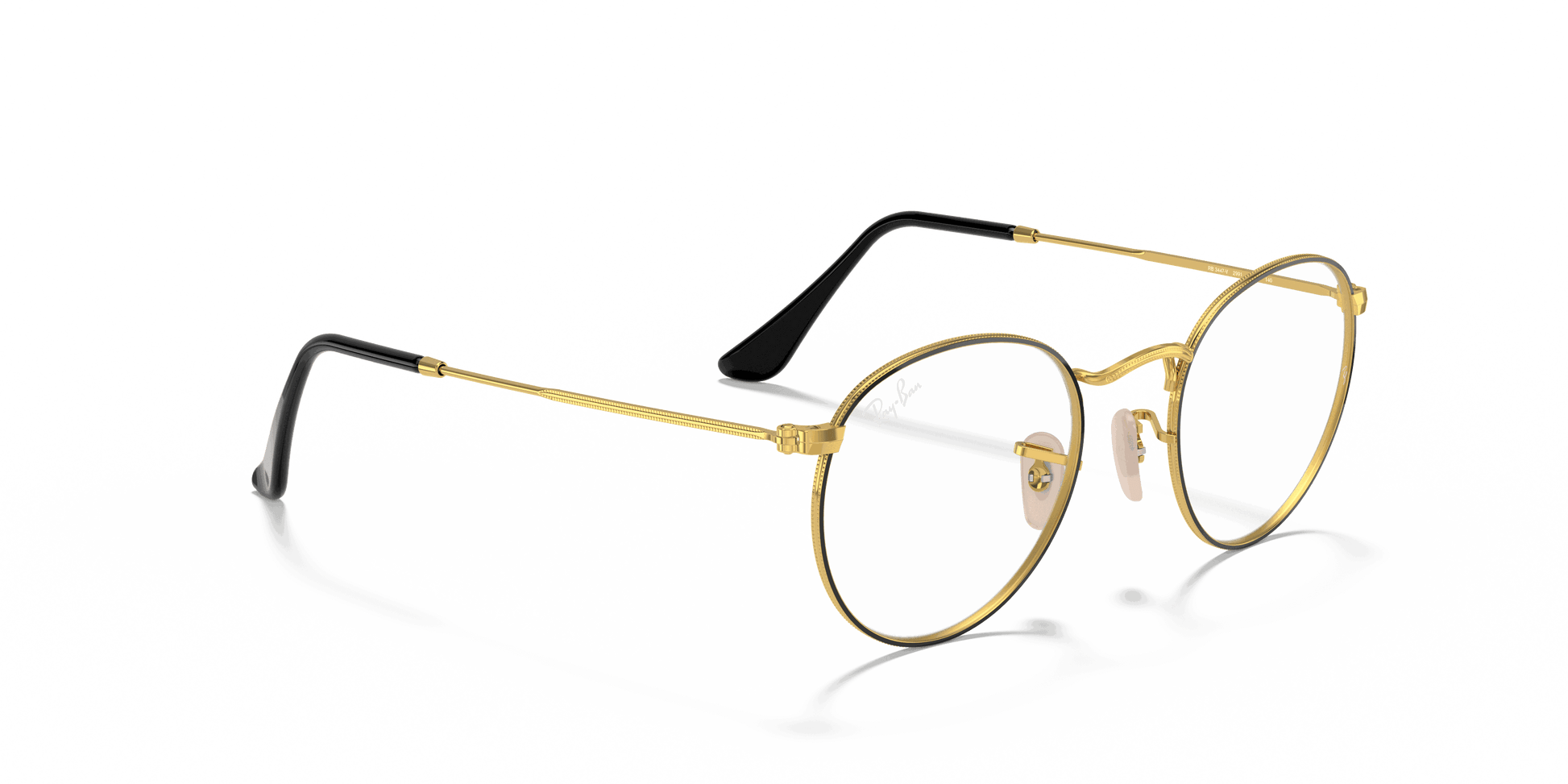 [Clear Lenses, Polished Black On Gold Frame]