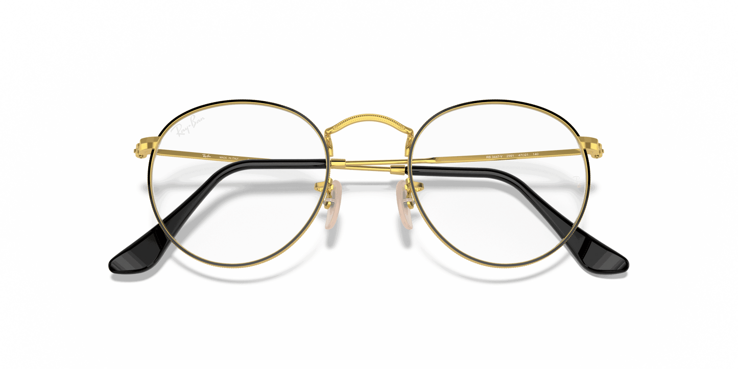 [Clear Lenses, Polished Black On Gold Frame]