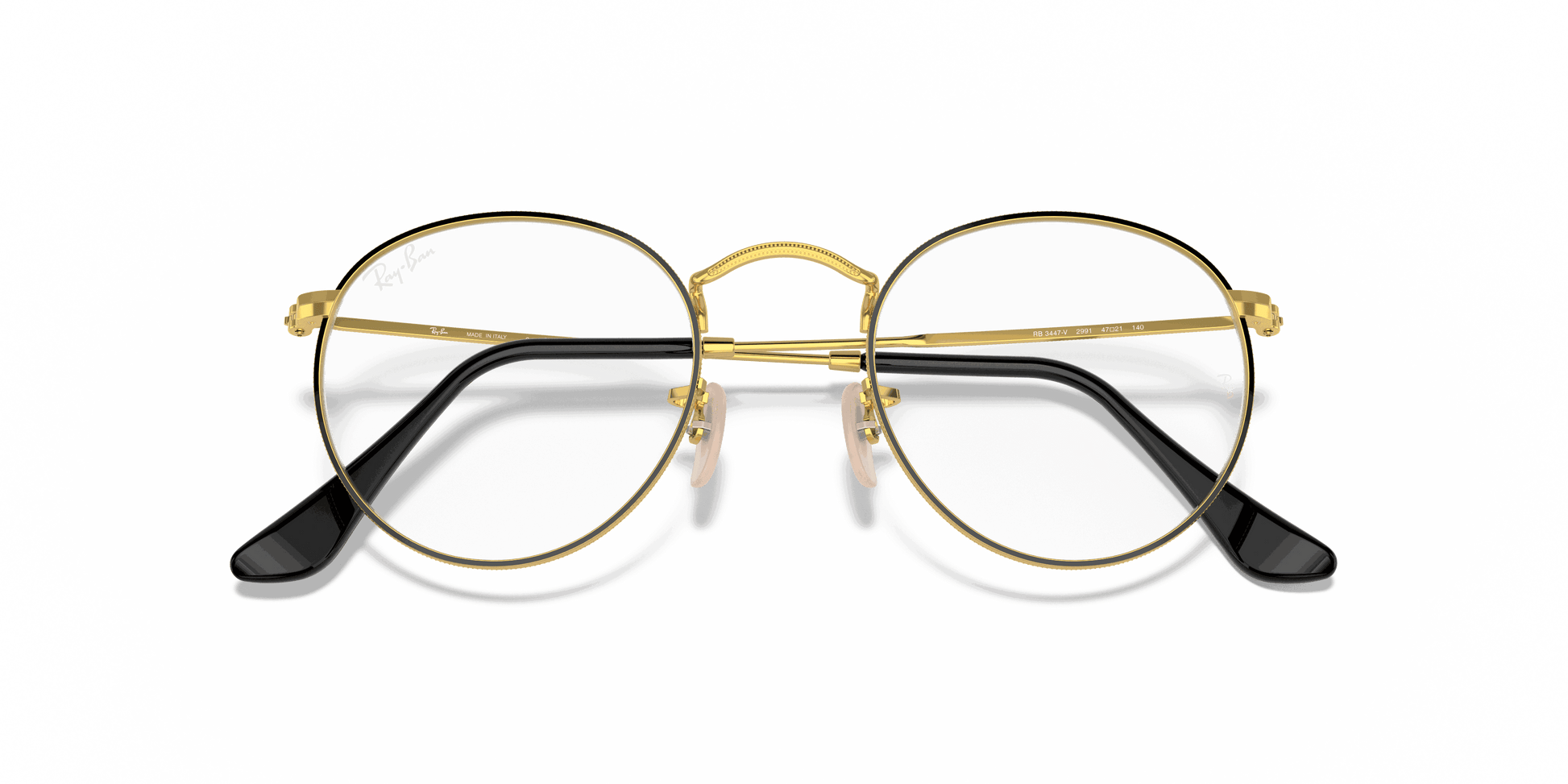 [Clear Lenses, Polished Black On Gold Frame]