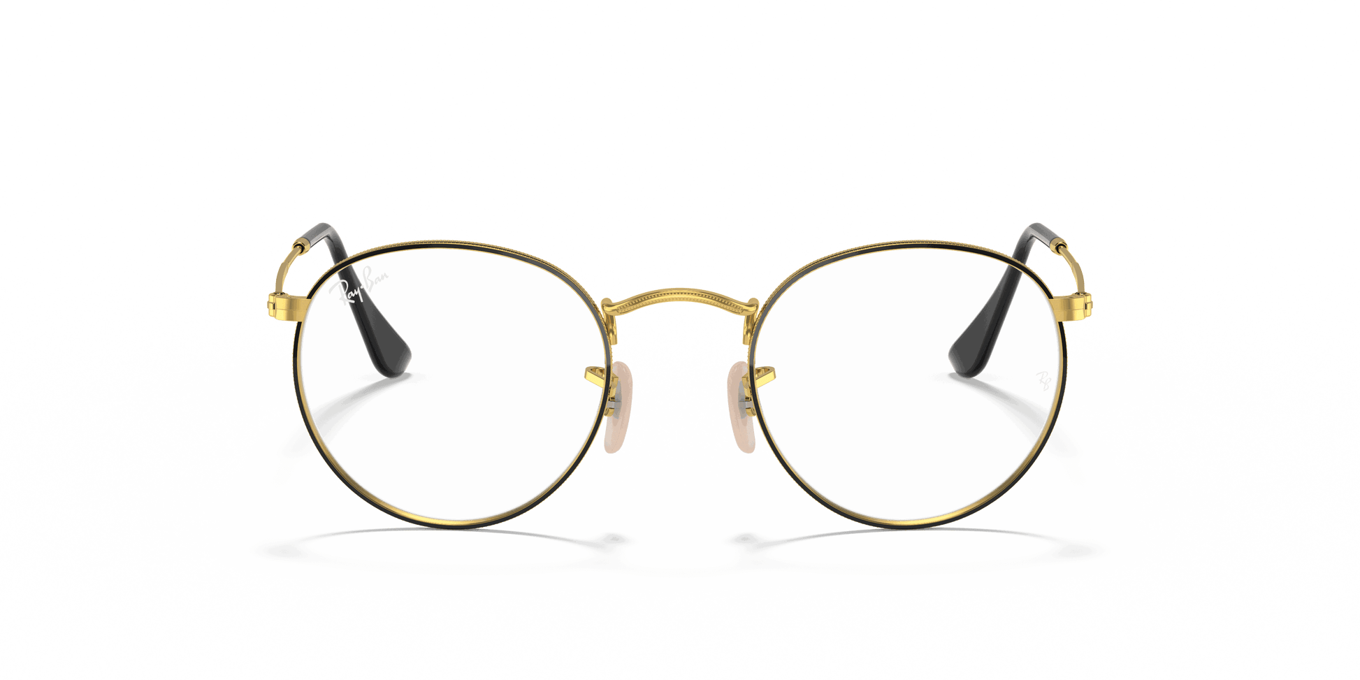 [Clear Lenses, Polished Black On Gold Frame]