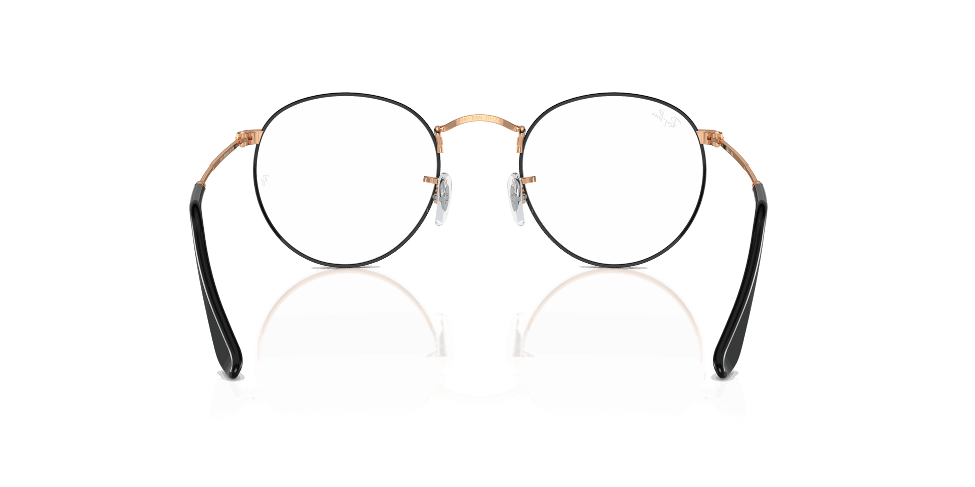 [Clear Lenses, Polished Black On Rose Gold Frame]