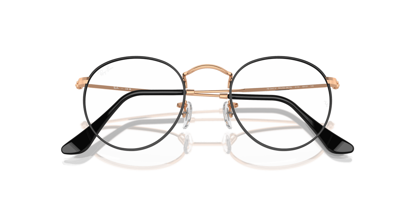 [Clear Lenses, Polished Black On Rose Gold Frame]