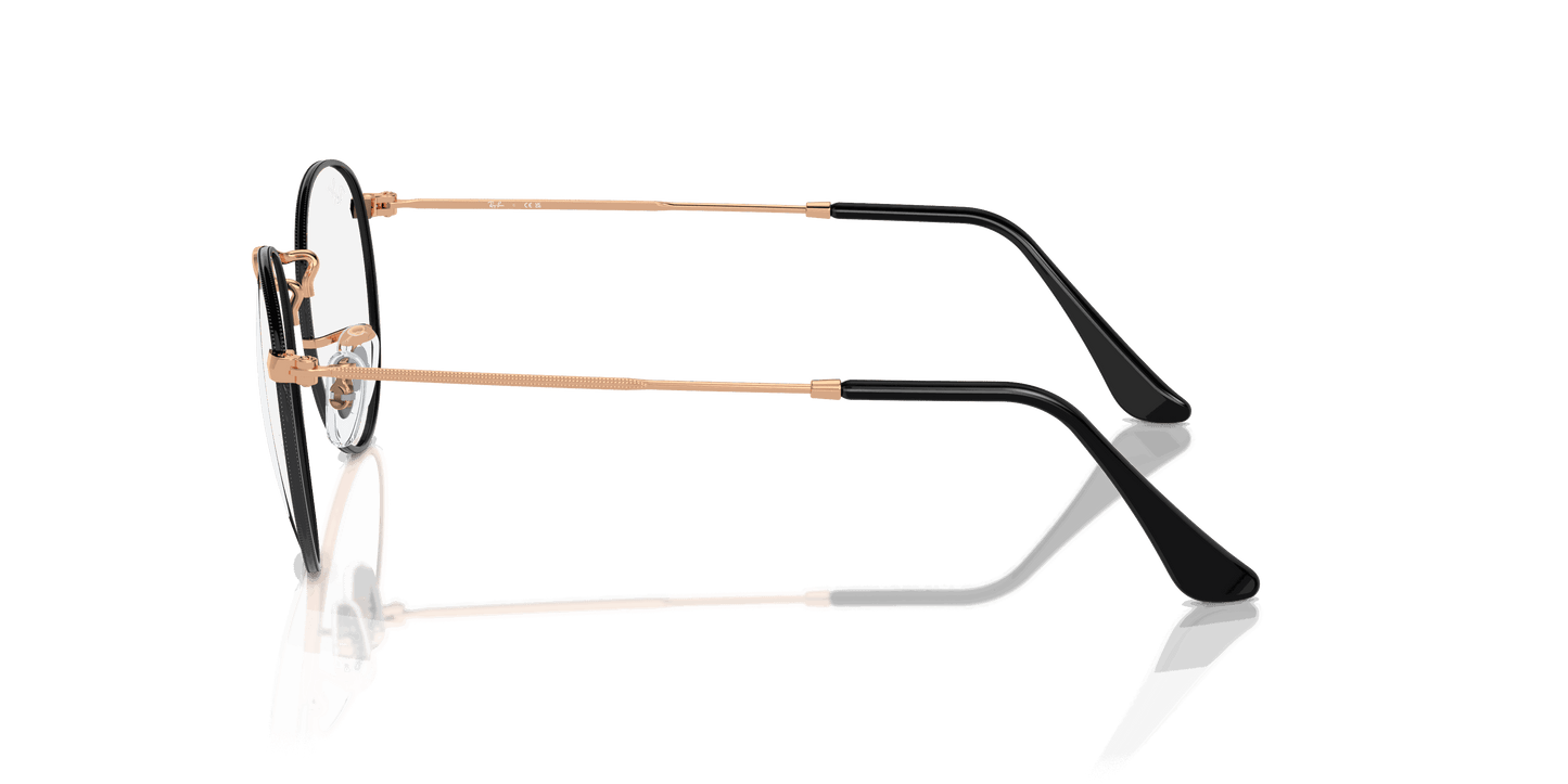 [Clear Lenses, Polished Black On Rose Gold Frame]