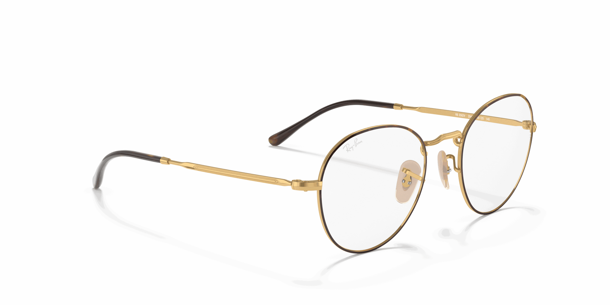 [Clear Lenses, Polished Havana On Gold Frame]