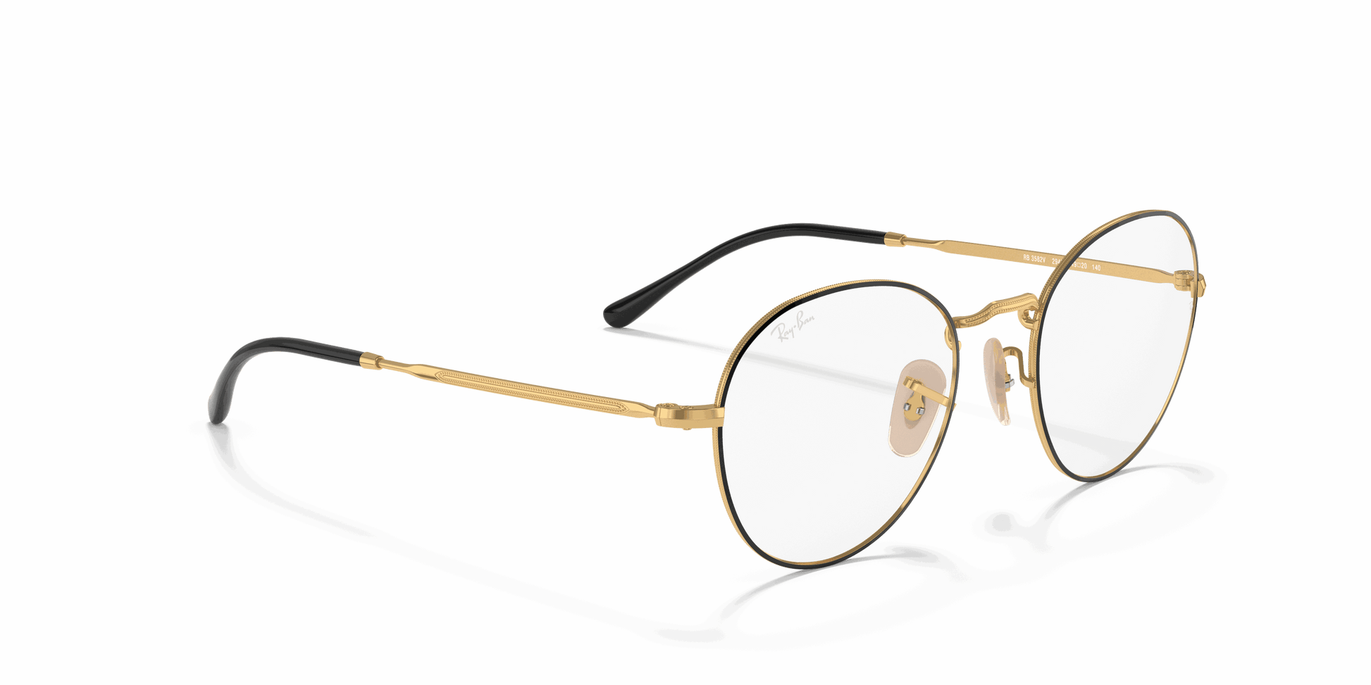 [Clear Lenses, Polished Black On Gold Frame]