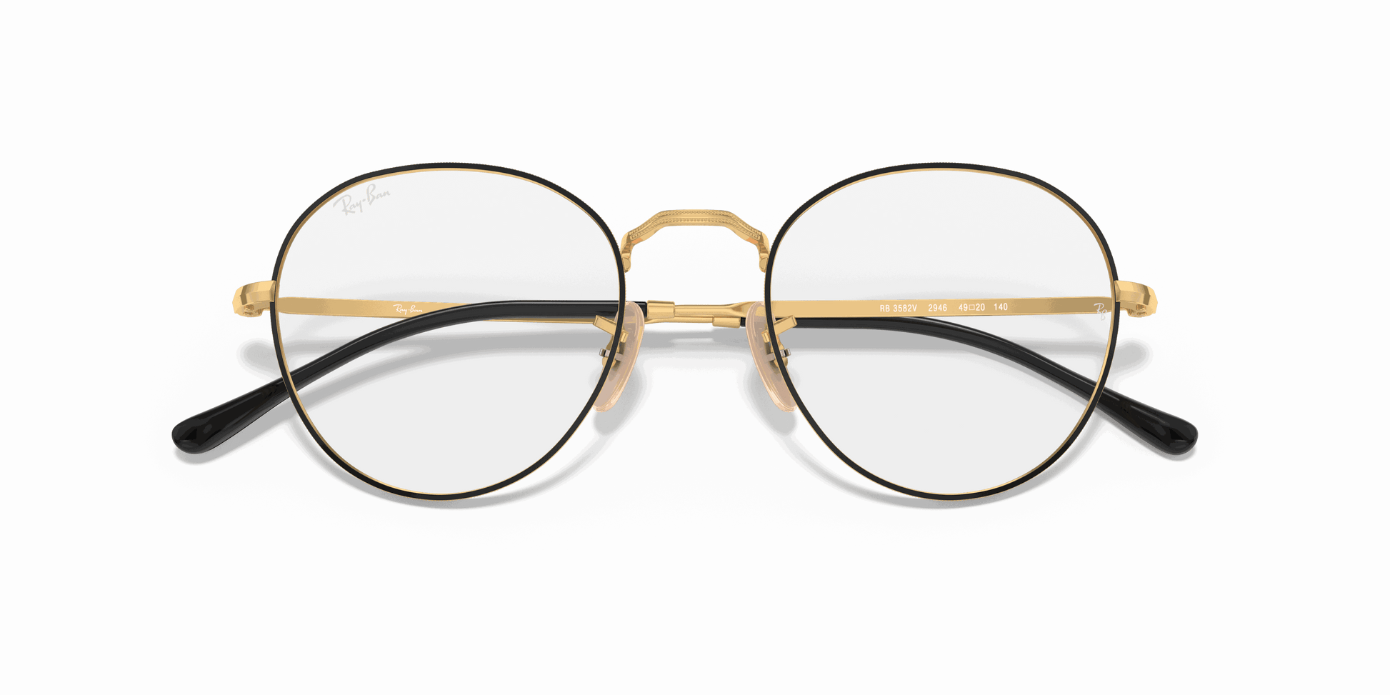 [Clear Lenses, Polished Black On Gold Frame]