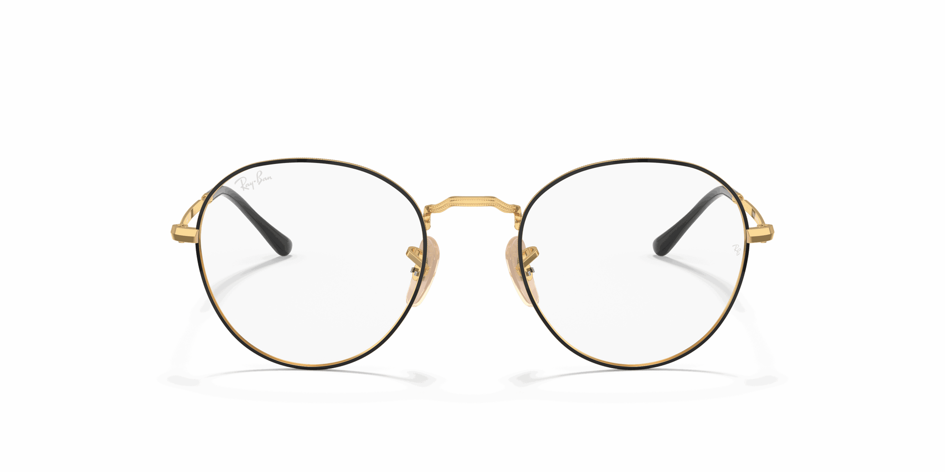 [Clear Lenses, Polished Black On Gold Frame]
