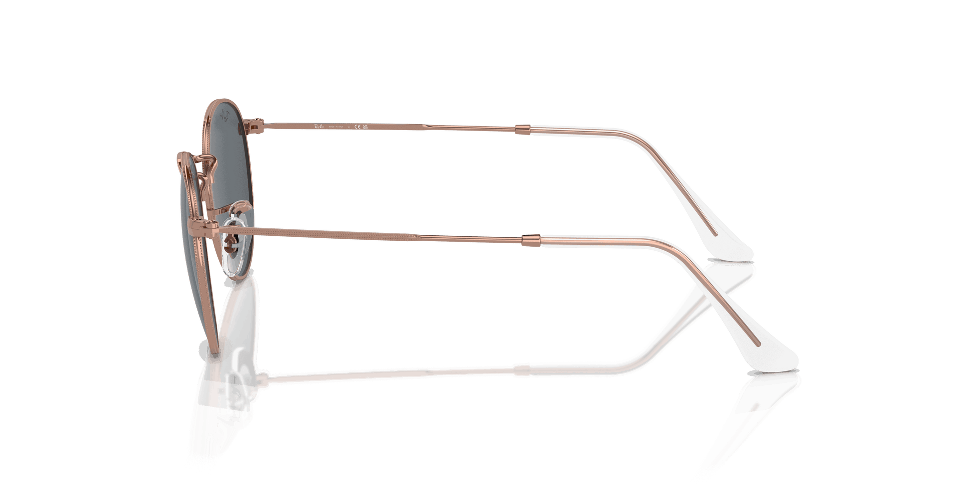 [Blue Lenses, Polished Rose Gold Frame]