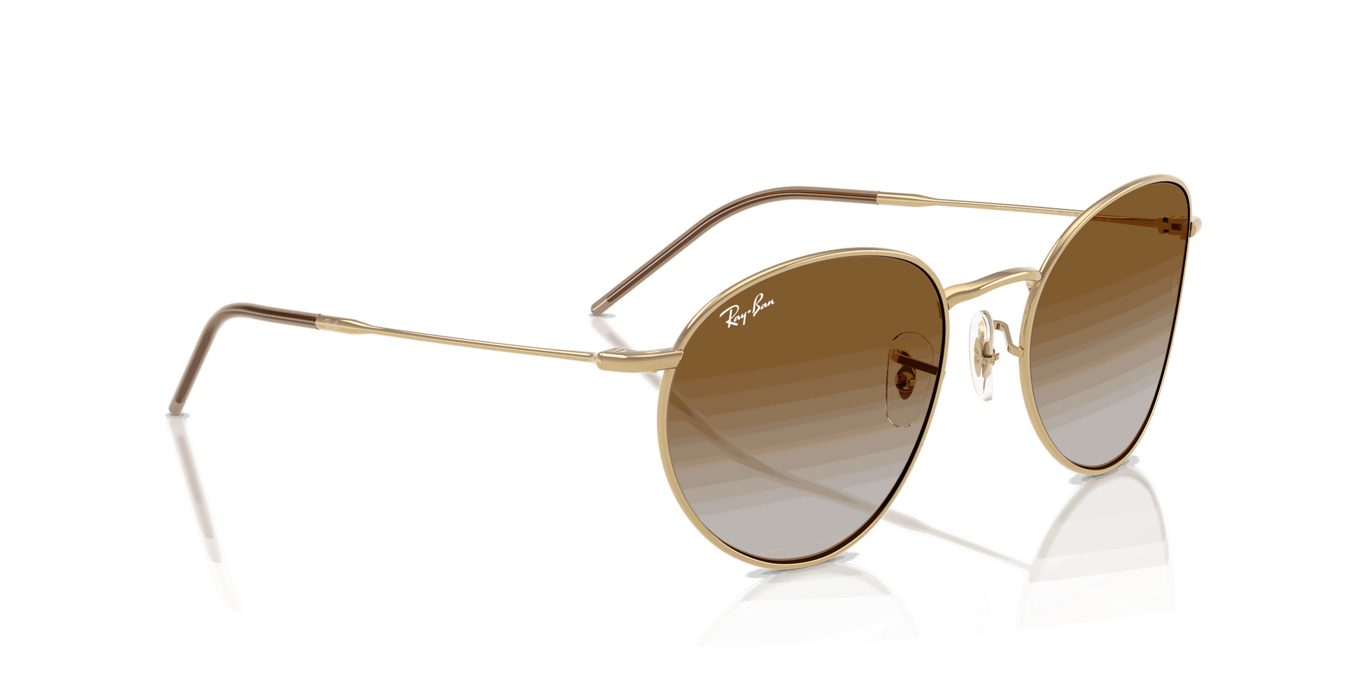 [Clear Gradient Brown Lenses, Polished Arista Gold Frame]