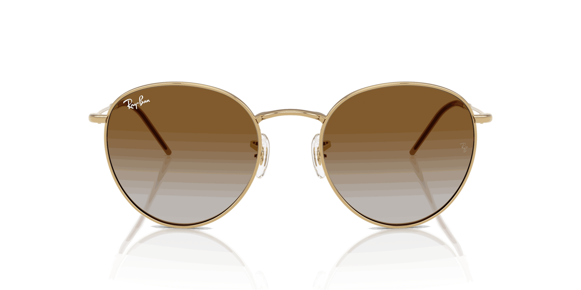 [Clear Gradient Brown Lenses, Polished Arista Gold Frame]