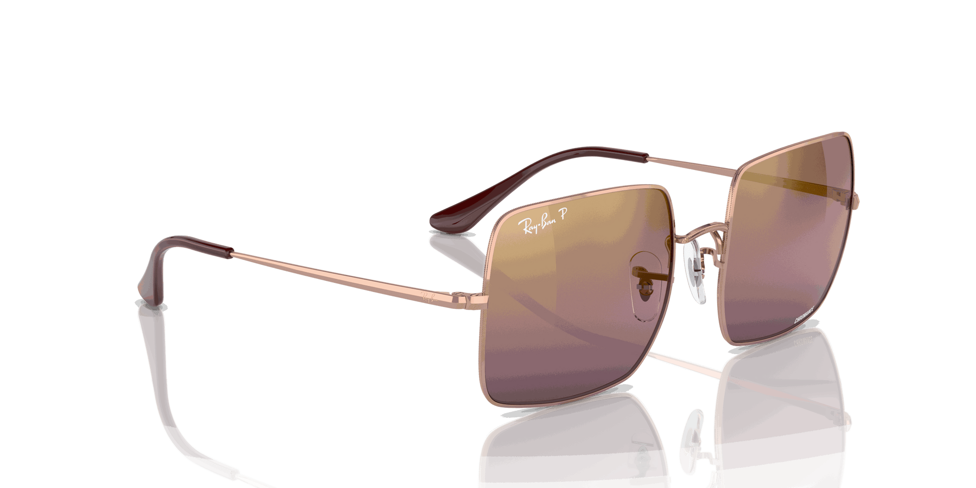 [Red Lenses, Polished Rose Gold Frame]