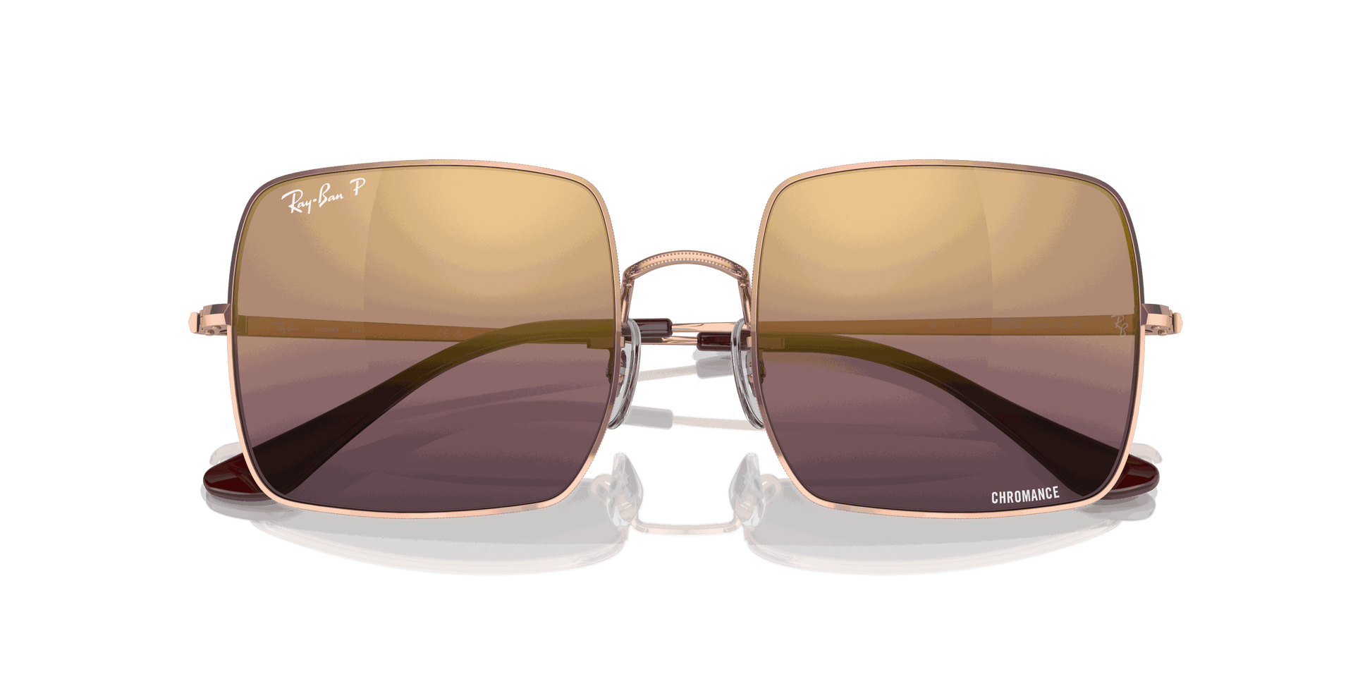 [Red Lenses, Polished Rose Gold Frame]