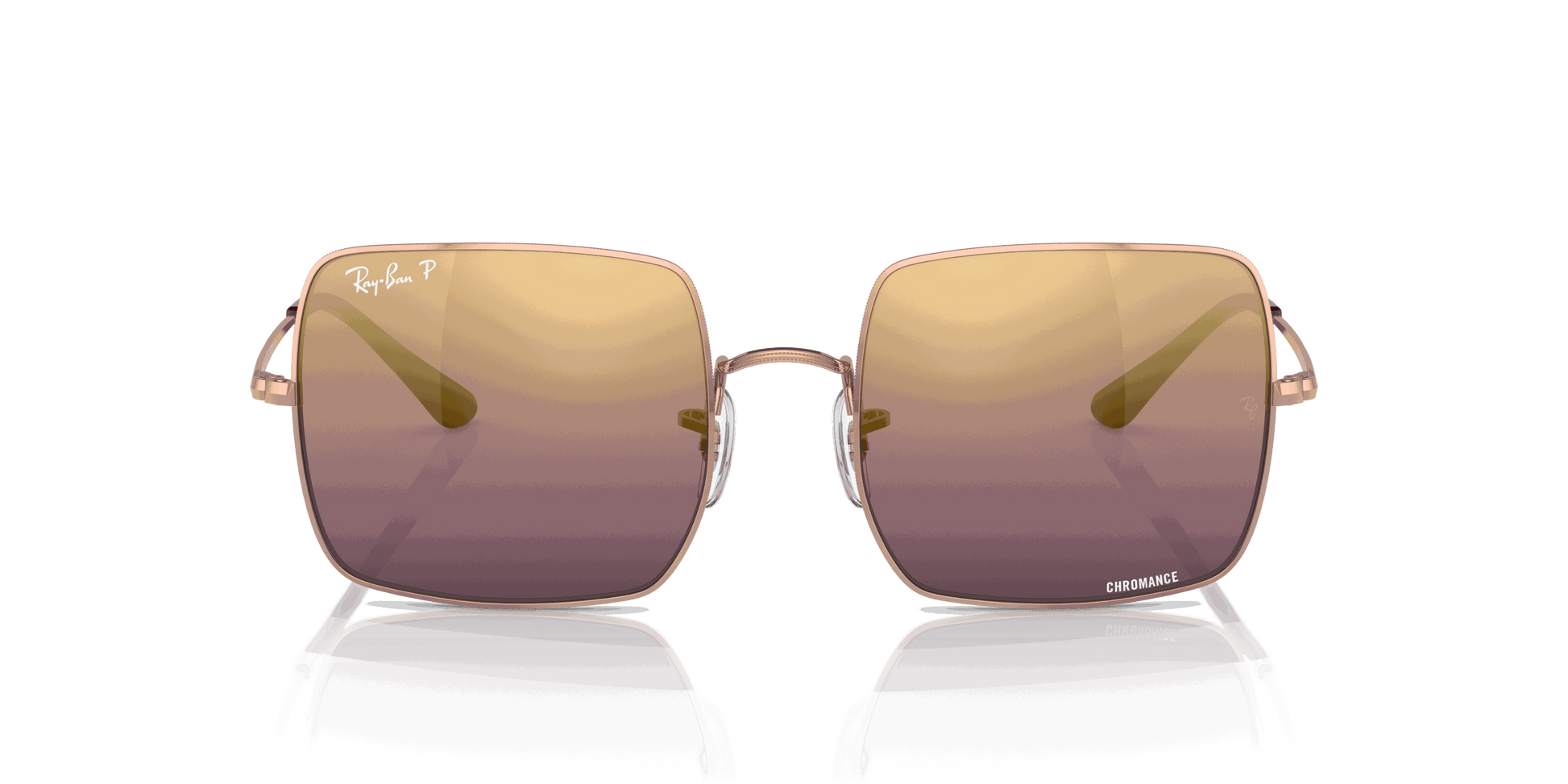 [Red Lenses, Polished Rose Gold Frame]