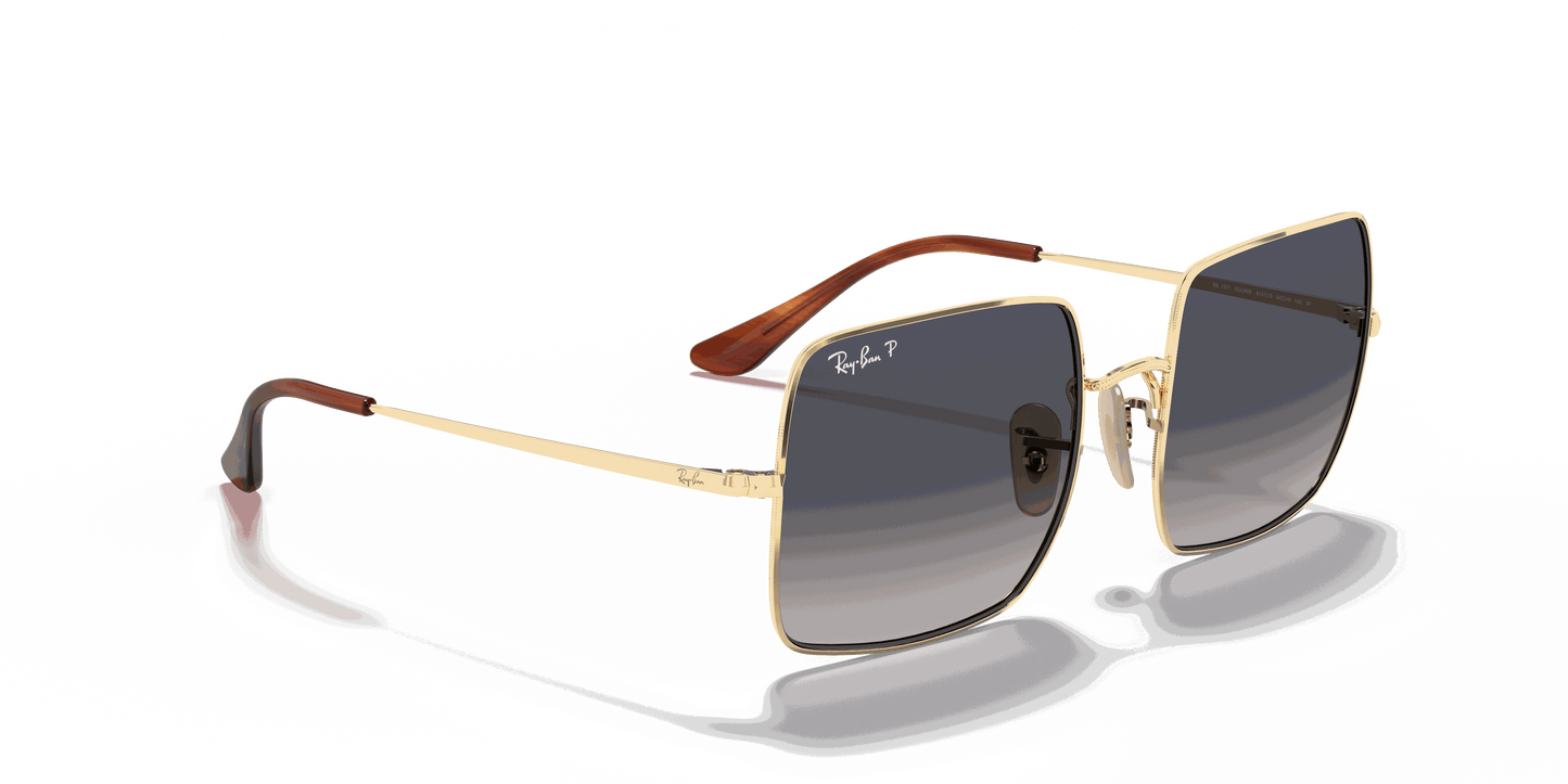 [Blue/Grey Lenses, Polished Arista Gold Frame]
