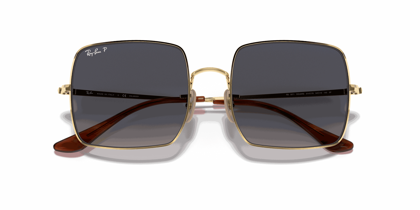 [Blue/Grey Lenses, Polished Arista Gold Frame]