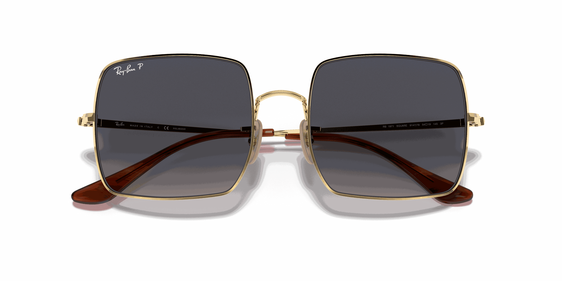 [Blue/Grey Lenses, Polished Arista Gold Frame]