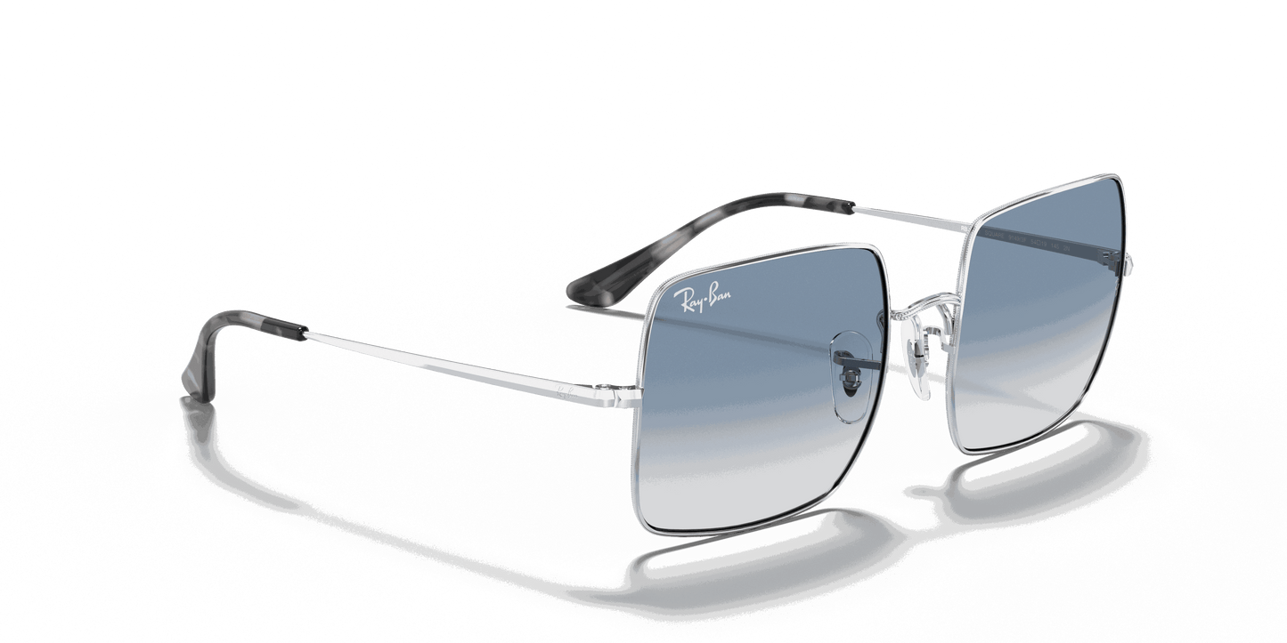 [Light Blue Gradient Lenses, Polished Silver Frame]
