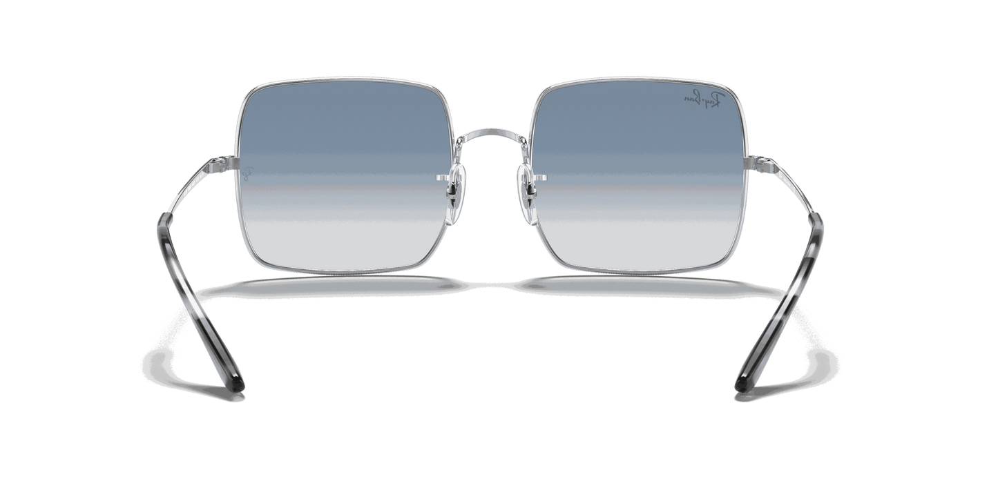 [Light Blue Gradient Lenses, Polished Silver Frame]