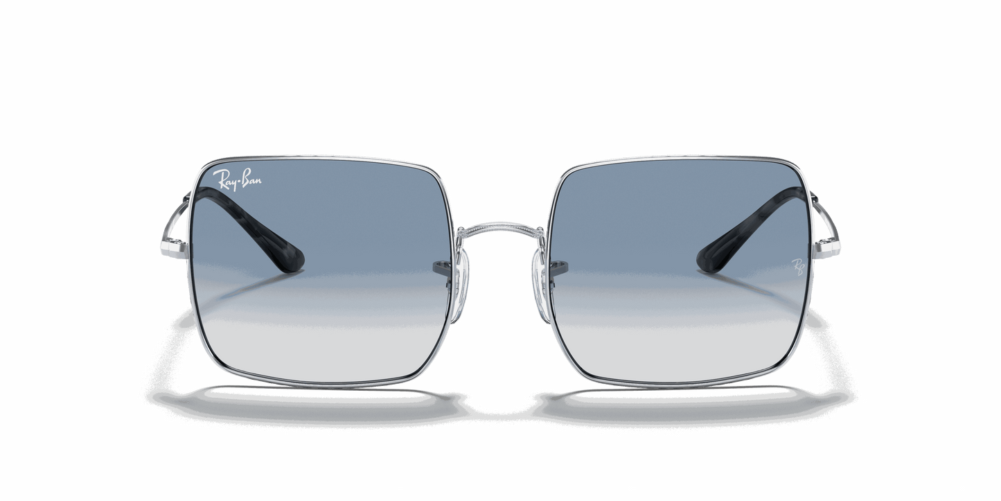 [Light Blue Gradient Lenses, Polished Silver Frame]