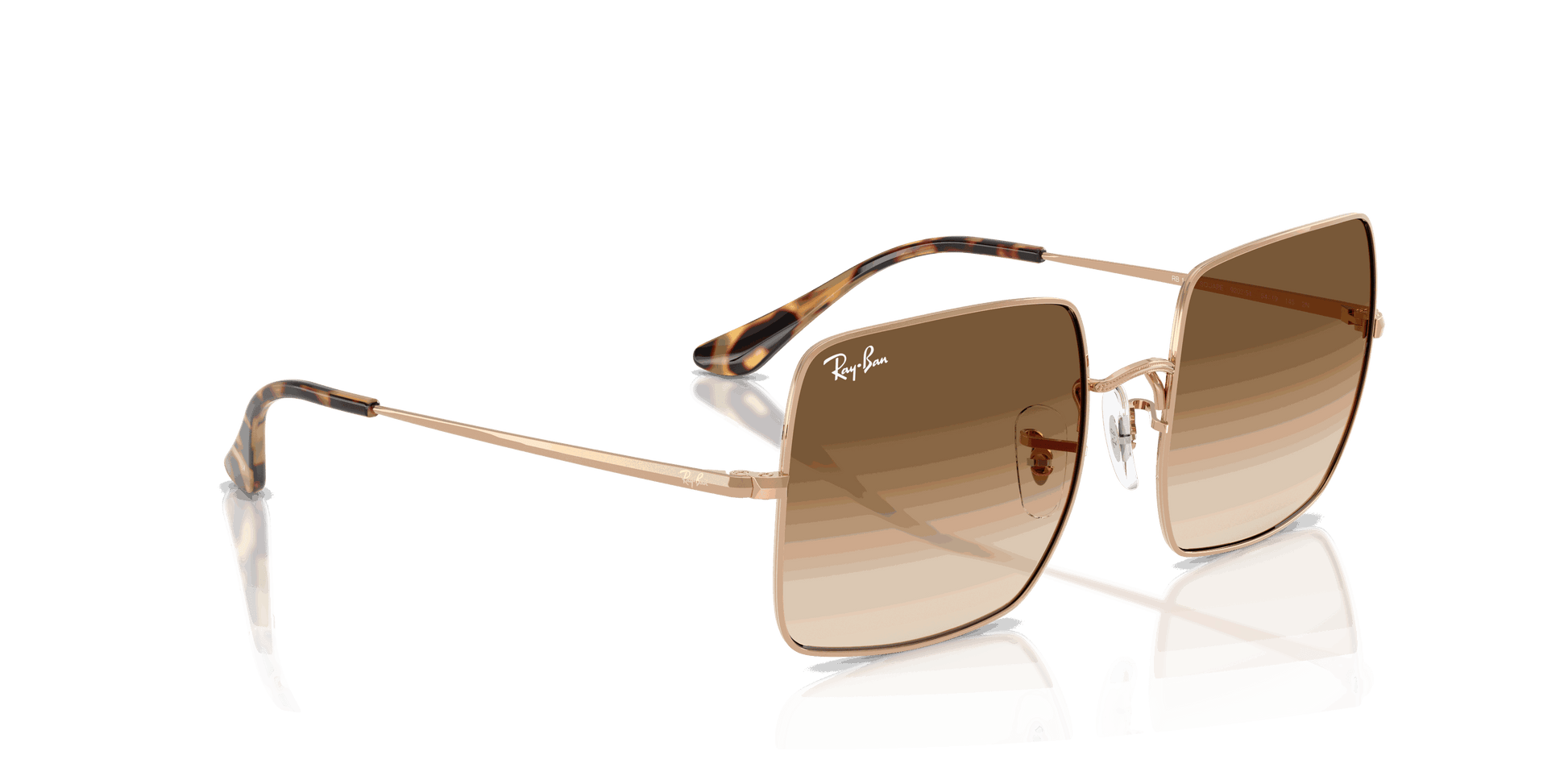 [Clear Gradient Brown Lenses, Polished Rosegold Frame]