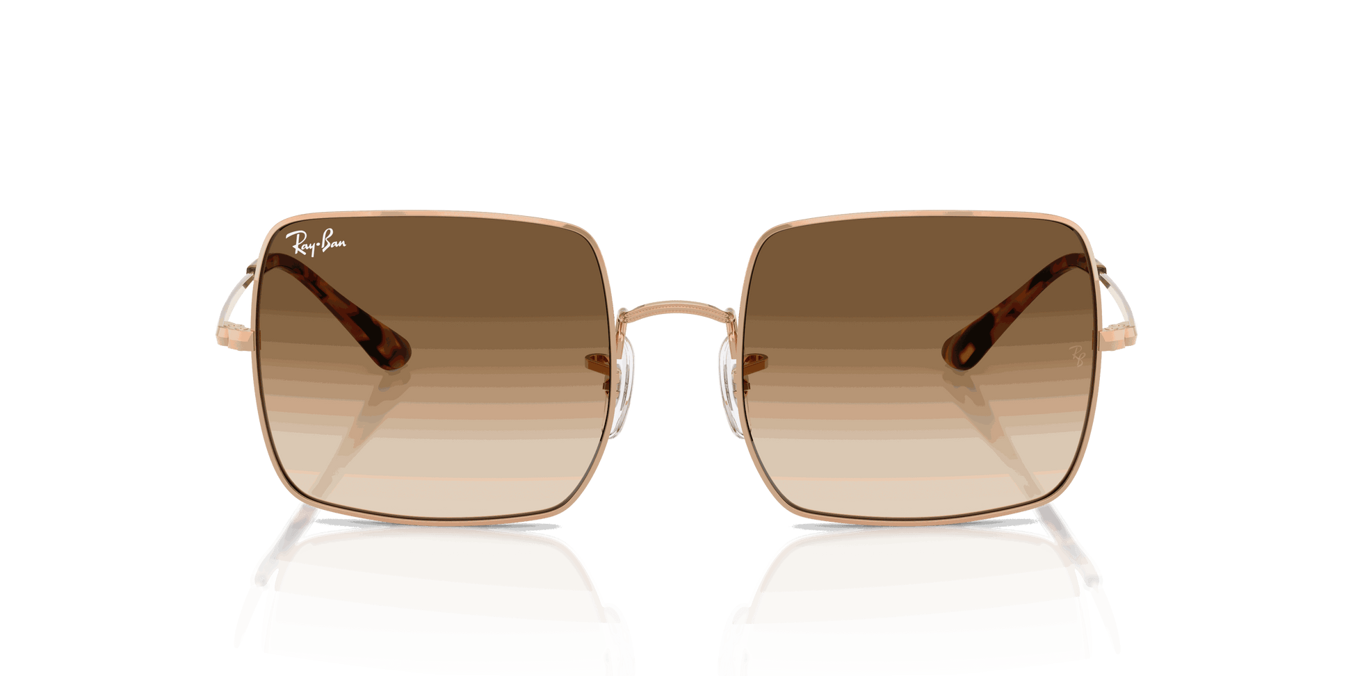 [Clear Gradient Brown Lenses, Polished Rosegold Frame]