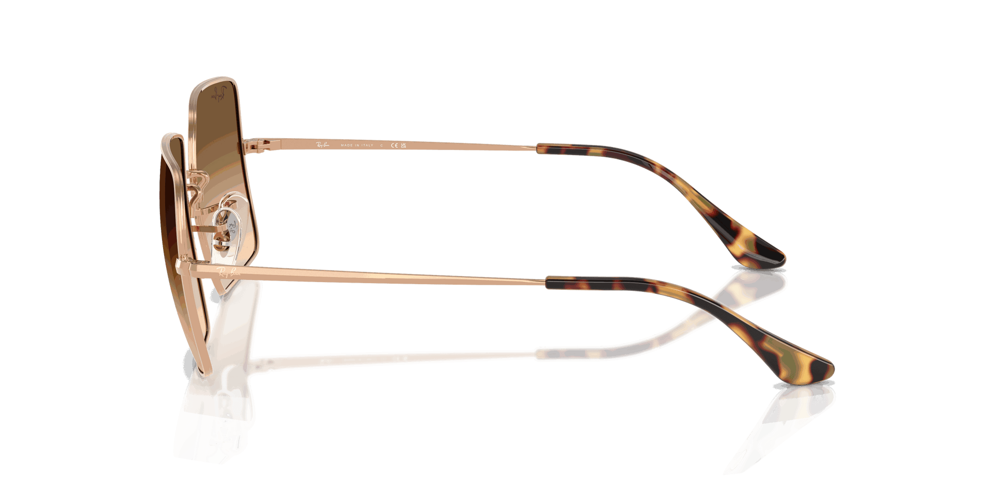 [Clear Gradient Brown Lenses, Polished Rosegold Frame]