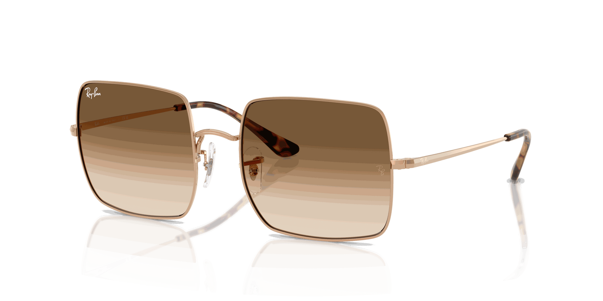 [Clear Gradient Brown Lenses, Polished Rosegold Frame]