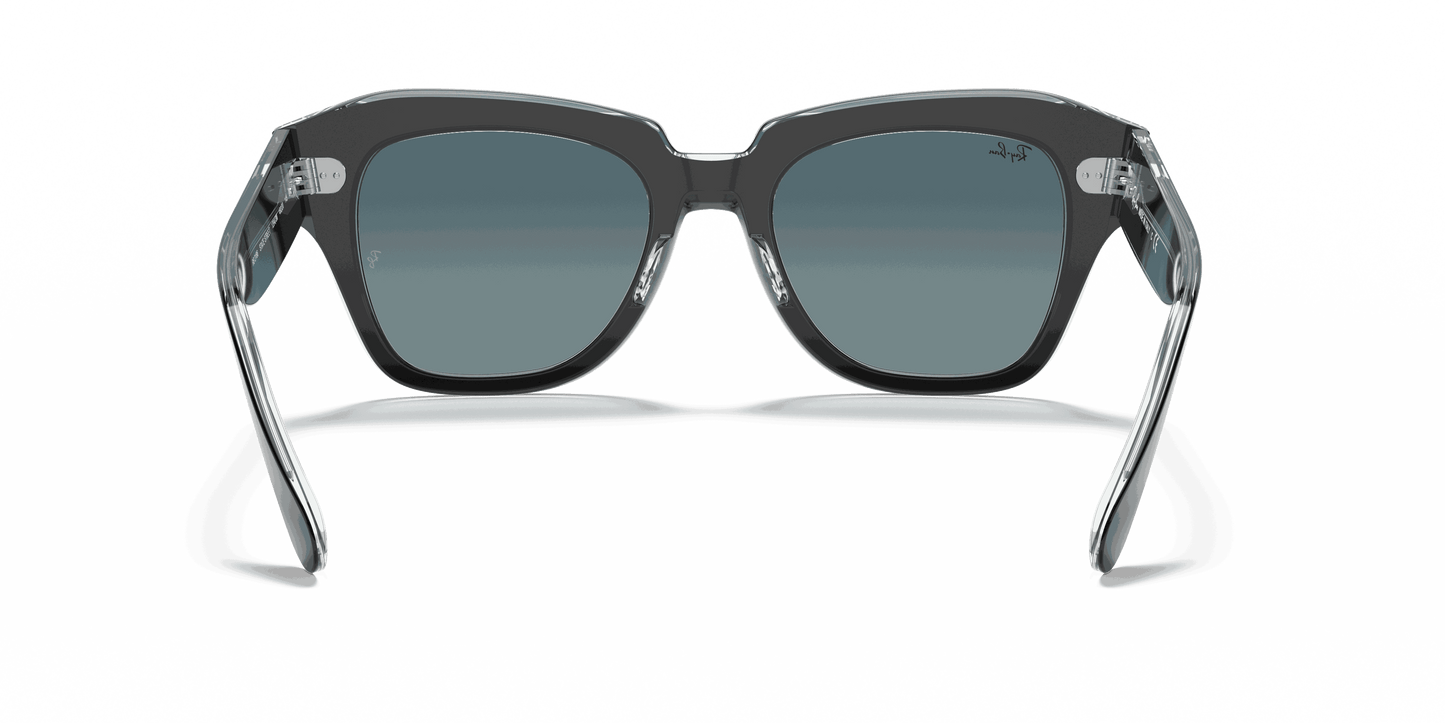 [Blue Gradient Lenses, Polished Black On Transparent Frame]