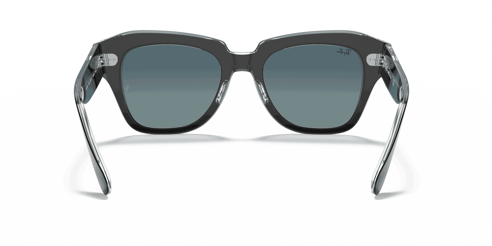 [Blue Gradient Lenses, Polished Black On Transparent Frame]