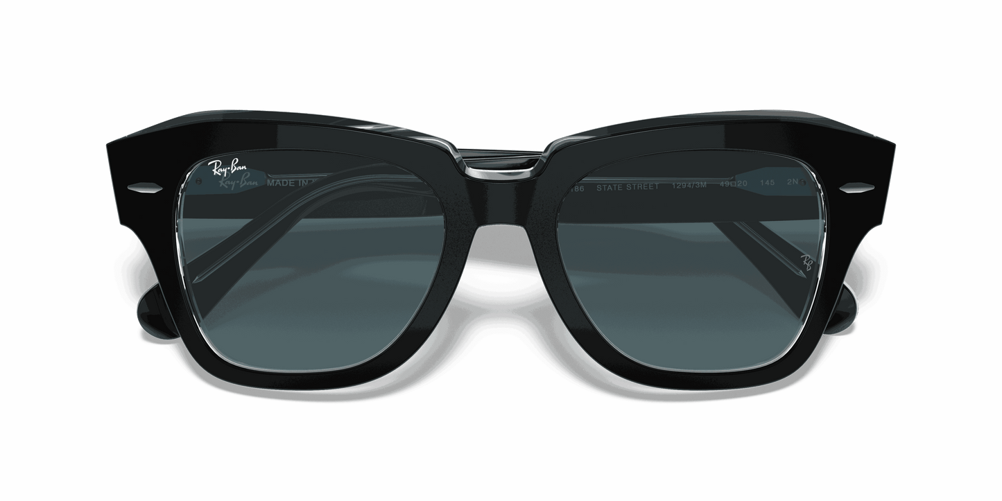 [Blue Gradient Lenses, Polished Black On Transparent Frame]