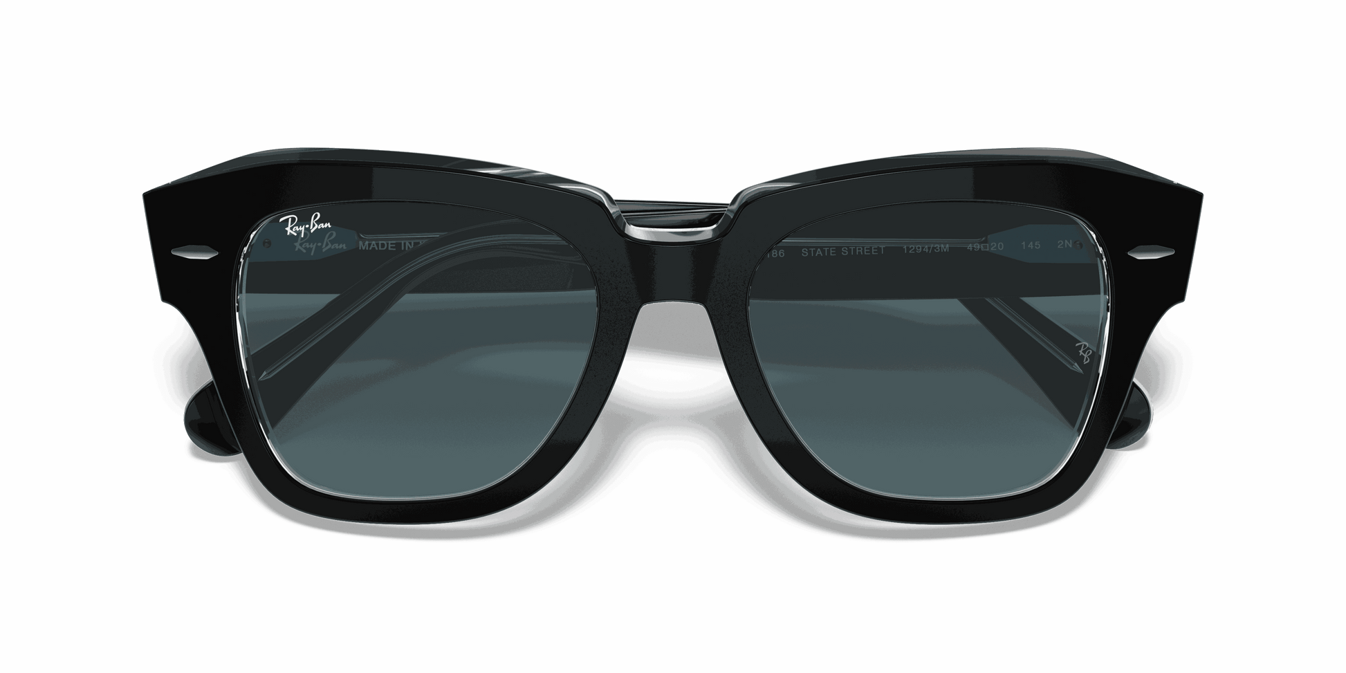 [Blue Gradient Lenses, Polished Black On Transparent Frame]