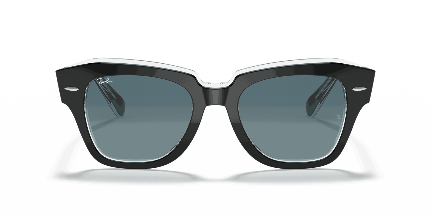 [Blue Gradient Lenses, Polished Black On Transparent Frame]