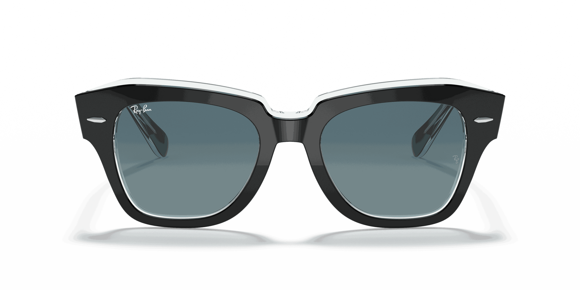 [Blue Gradient Lenses, Polished Black On Transparent Frame]