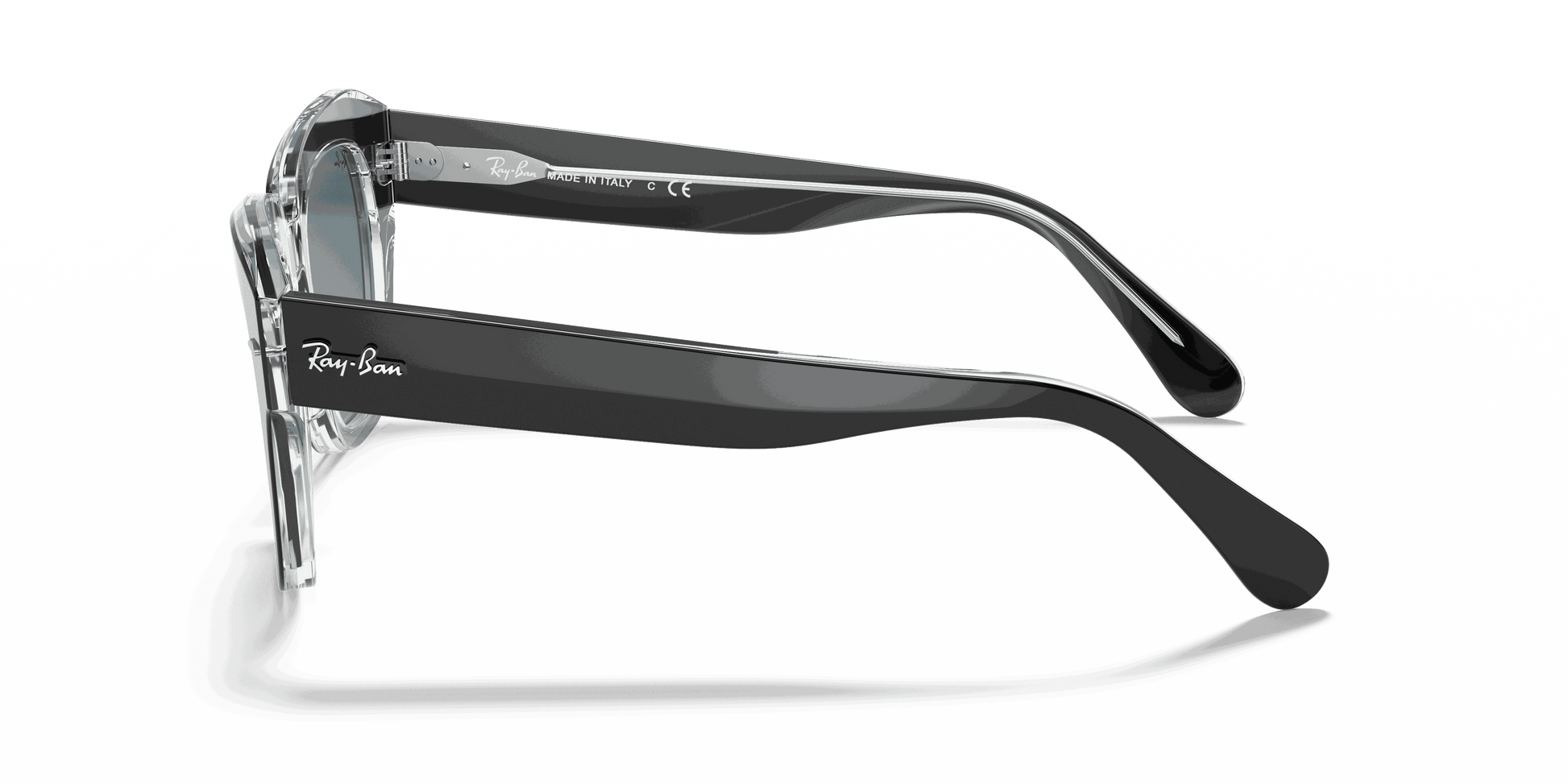 [Blue Gradient Lenses, Polished Black On Transparent Frame]