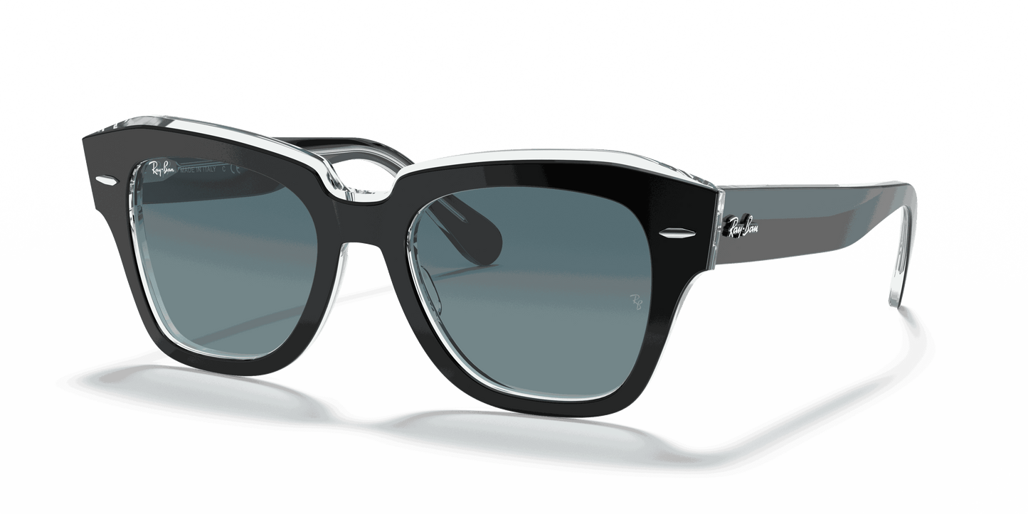 [Blue Gradient Lenses, Polished Black On Transparent Frame]