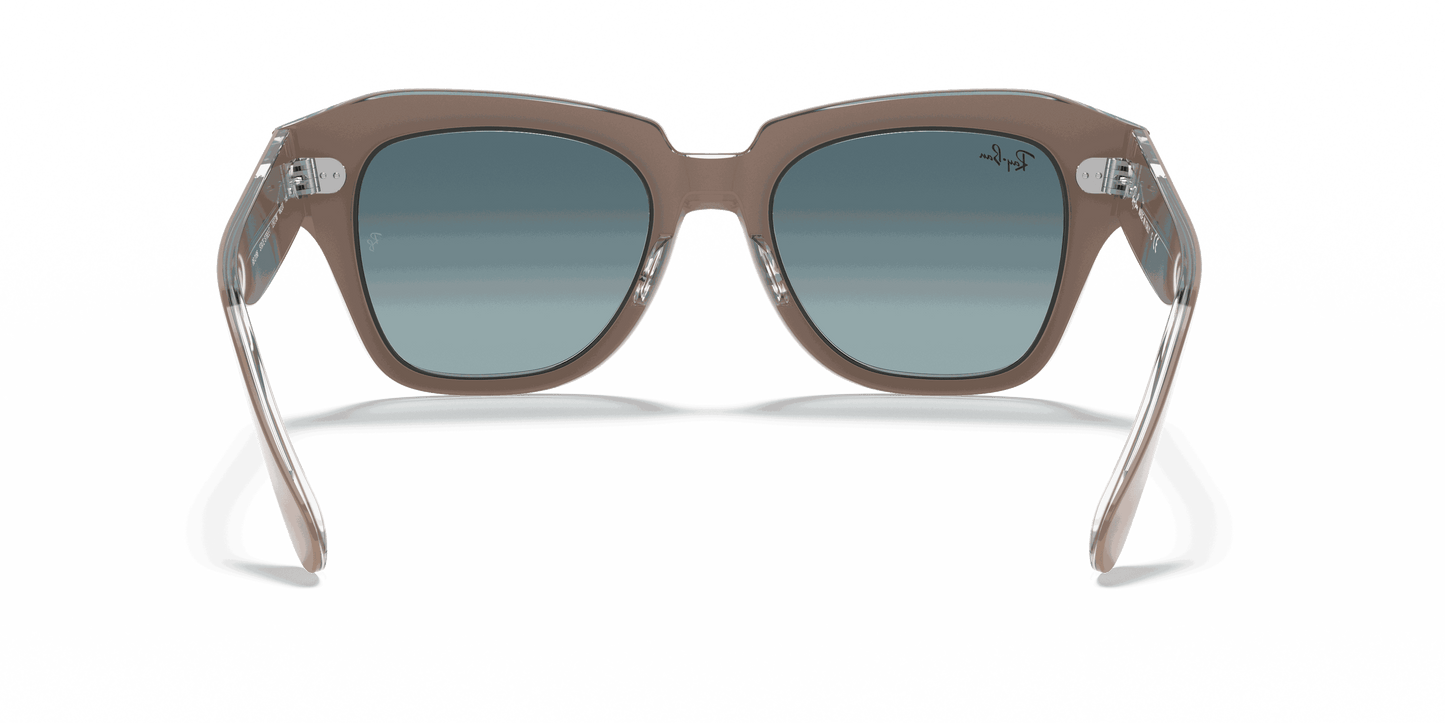 [Blue Gradient Lenses, Polished Beige On Transparent Frame]