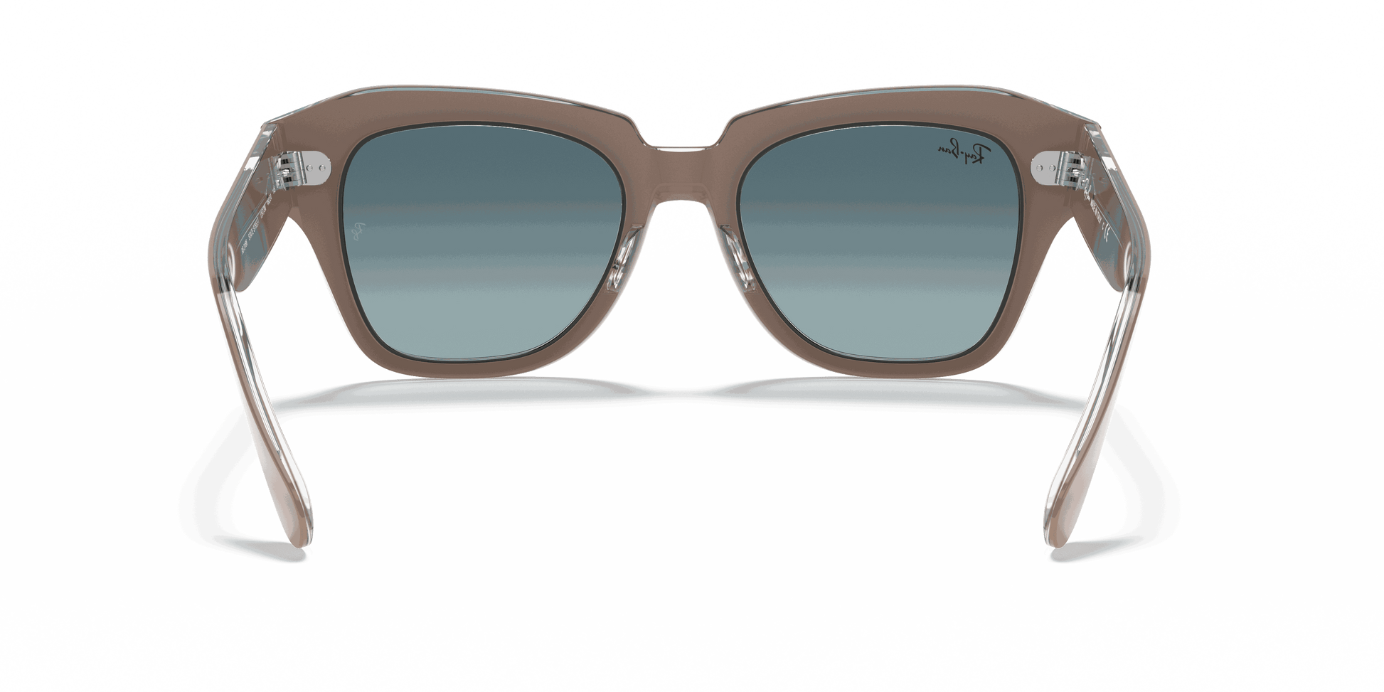 [Blue Gradient Lenses, Polished Beige On Transparent Frame]