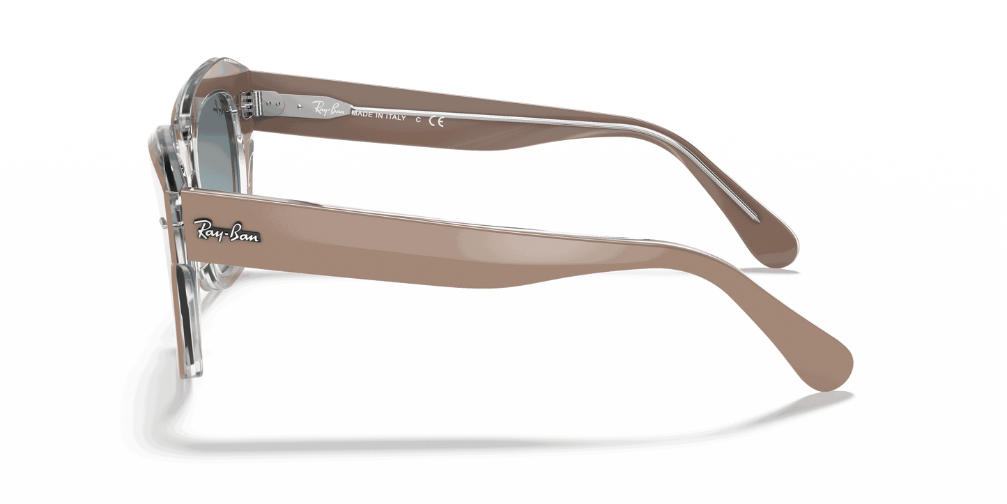 [Blue Gradient Lenses, Polished Beige On Transparent Frame]