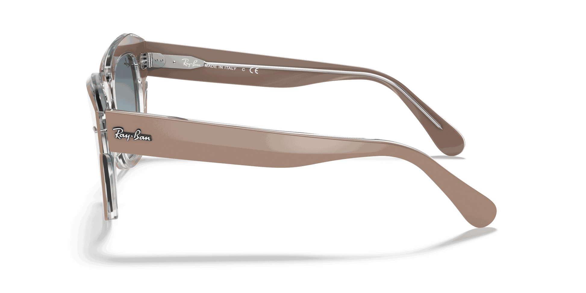 [Blue Gradient Lenses, Polished Beige On Transparent Frame]