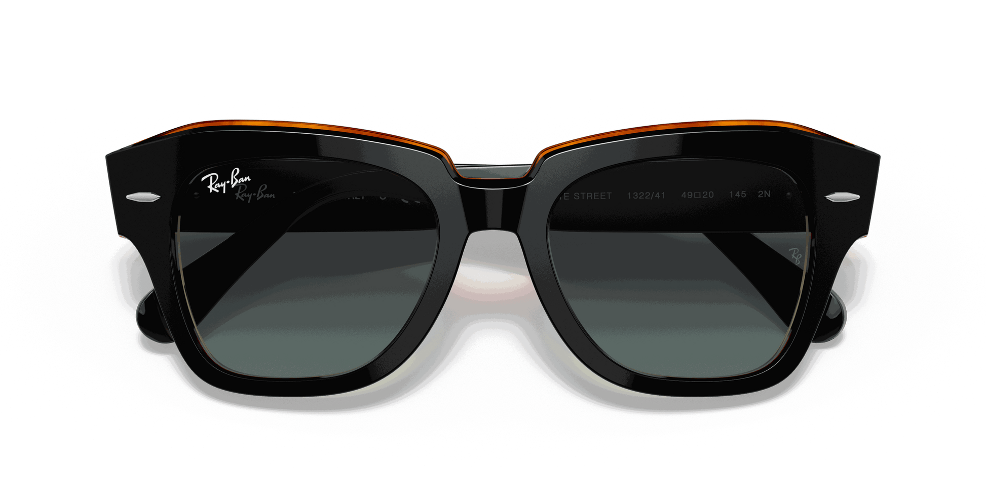 [Grey/Blue Gradient Lenses, Polished Black On Brown Frame]