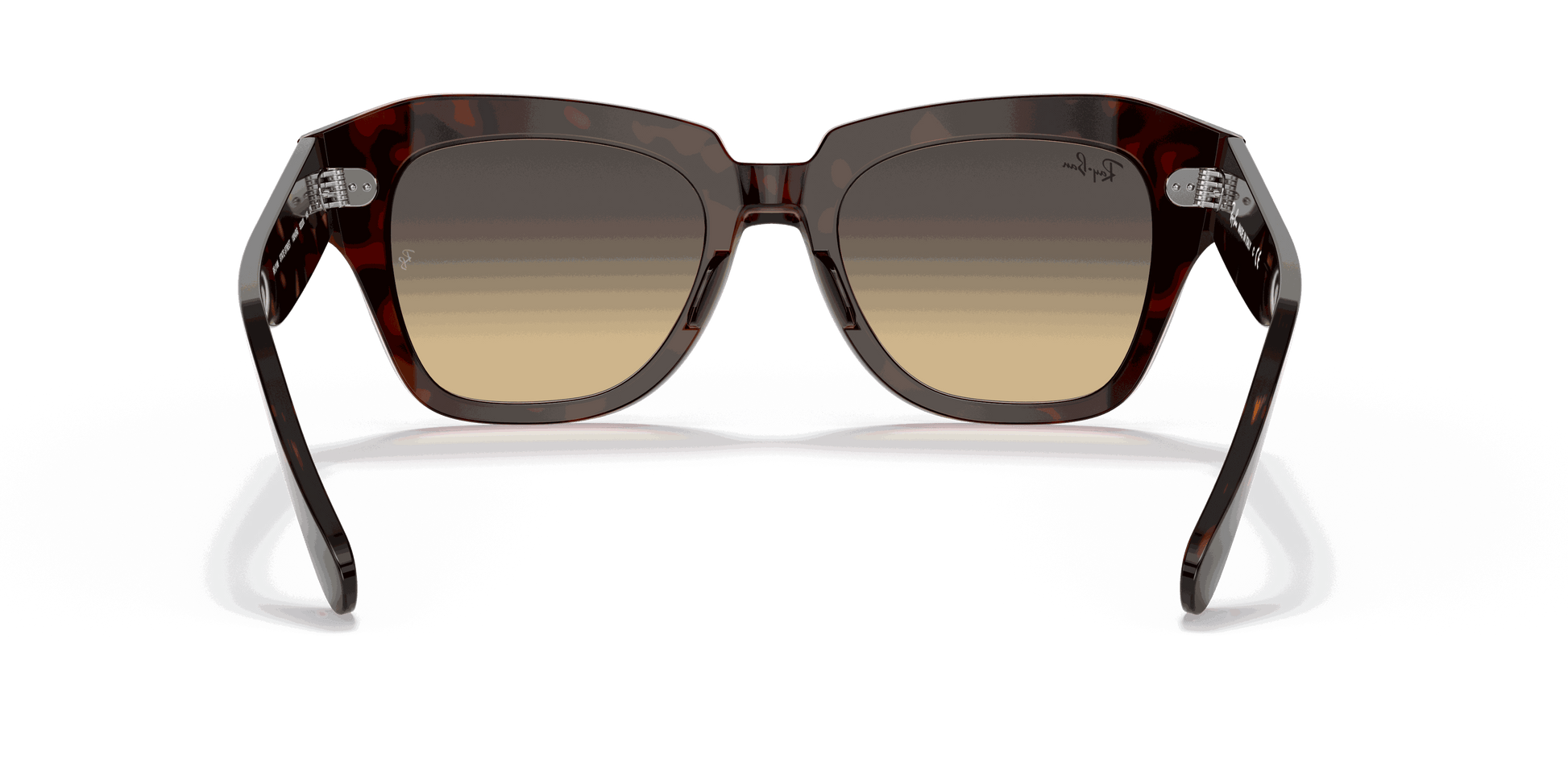 [Brown/Blue Gradient Lenses, Polished Havana On Transparent Pink Frame]
