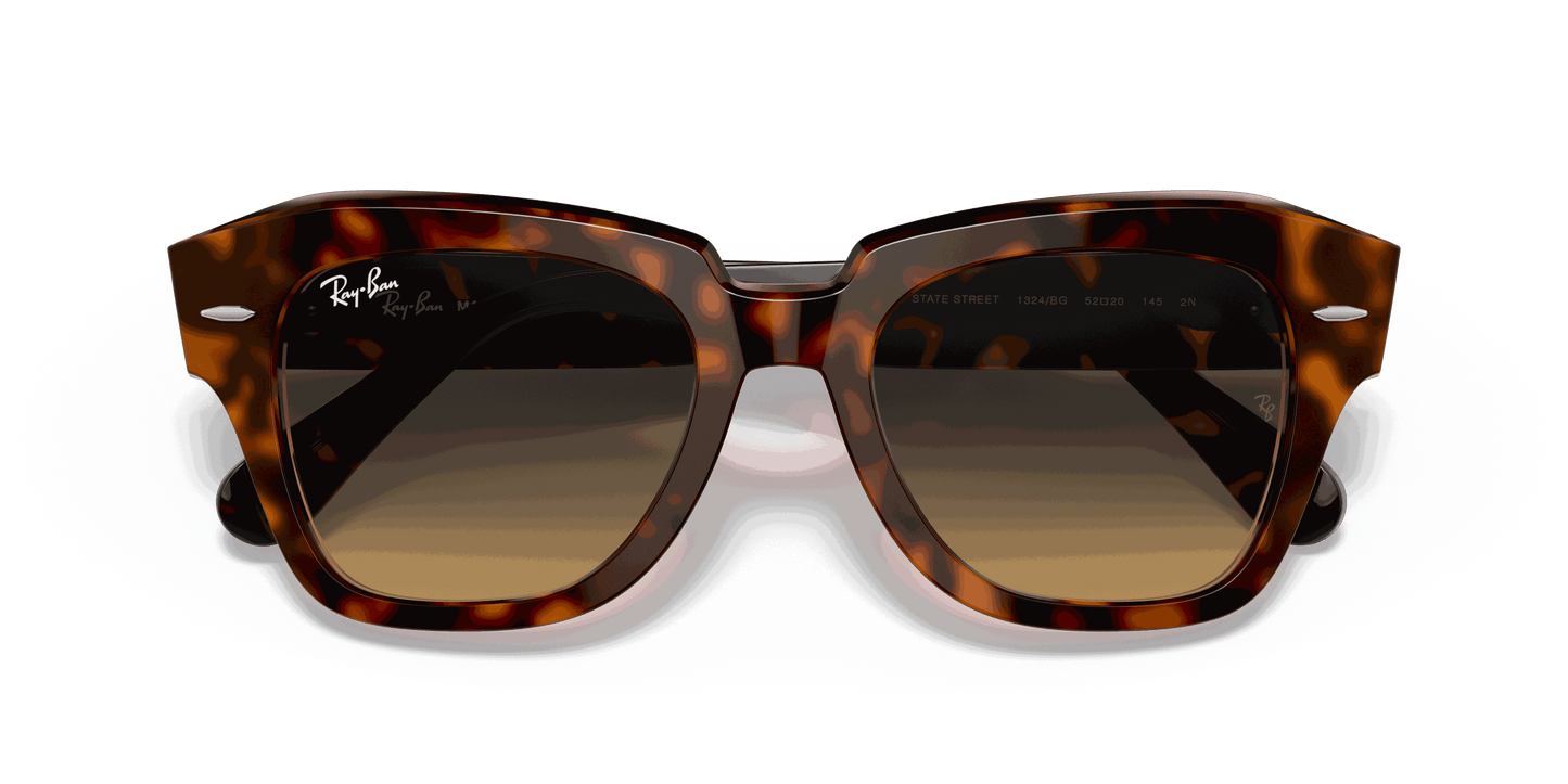[Brown/Blue Gradient Lenses, Polished Havana On Transparent Pink Frame]